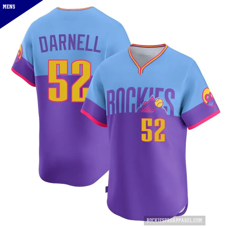 Men's No.52 Dugan Darnell Colorado Rockies Purple/Light Limited Blue 2025 City Connect Jersey