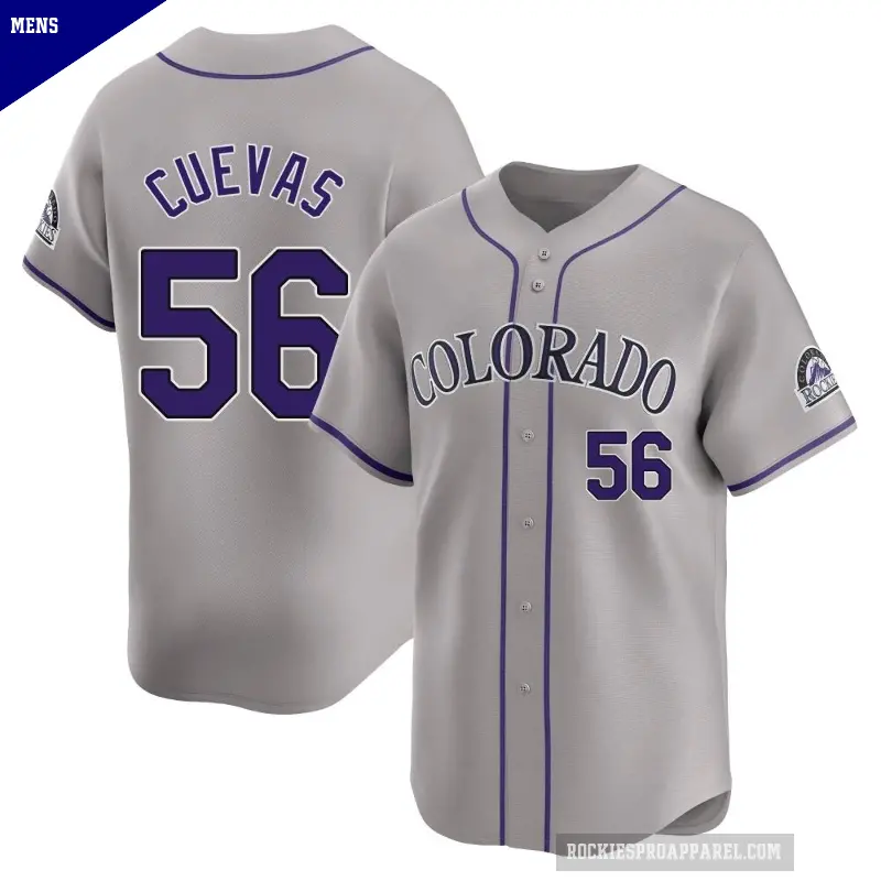 Men's No.56 Noel Cuevas Colorado Rockies Gray Limited Road Jersey