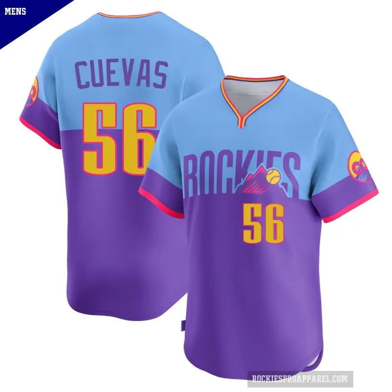 Men's No.56 Noel Cuevas Colorado Rockies Purple/Light Limited Blue 2025 City Connect Jersey