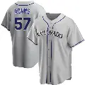 Men's No.57 Blake Adams Colorado Rockies Gray Replica Road Jersey