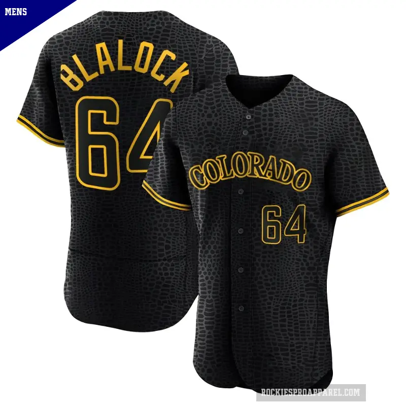 Men's No.64 Bradley Blalock Colorado Rockies Black Authentic Snake Skin City Jersey