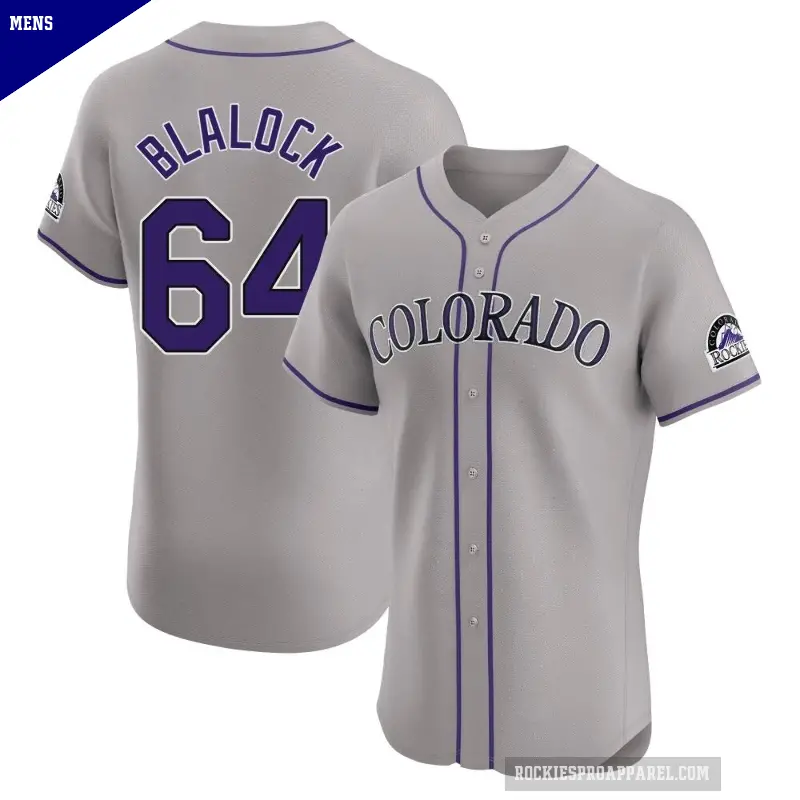 Men's No.64 Bradley Blalock Colorado Rockies Gray Elite Road Jersey