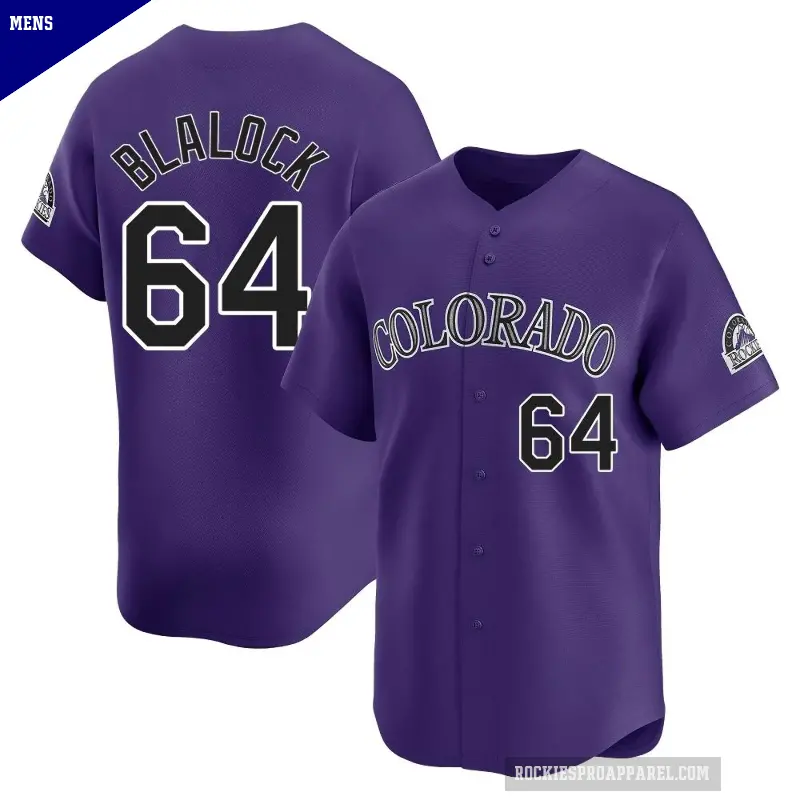 Men's No.64 Bradley Blalock Colorado Rockies Purple Limited Alternate Jersey