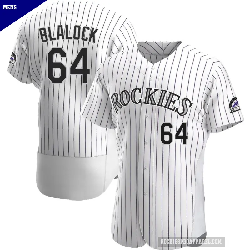 Men's No.64 Bradley Blalock Colorado Rockies White Authentic Home Jersey