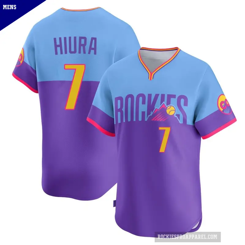 Men's No.7 Keston Hiura Colorado Rockies Purple/Light Limited Blue 2025 City Connect Jersey