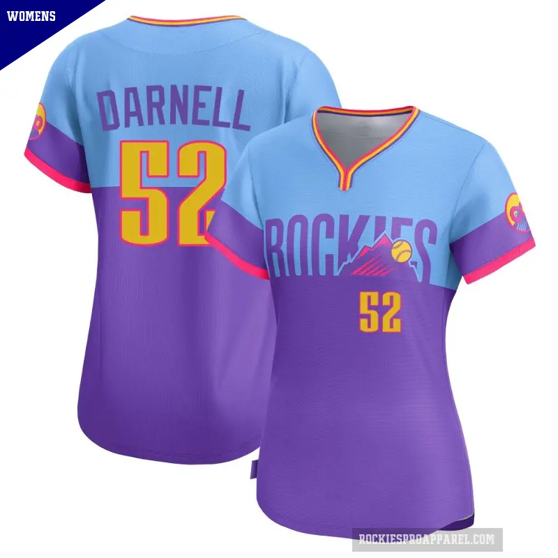Women's No.52 Dugan Darnell Colorado Rockies Purple/Light Limited Blue 2025 City Connect Jersey