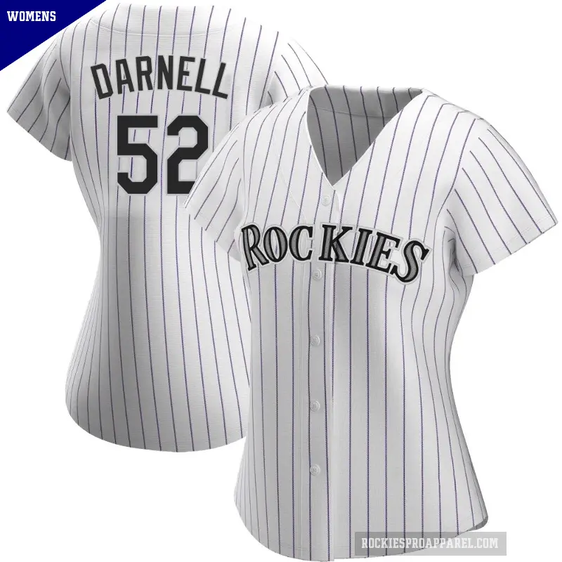 Women's No.52 Dugan Darnell Colorado Rockies White Authentic Home Jersey