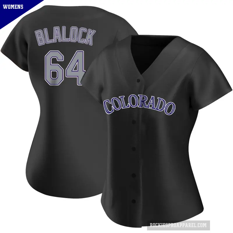 Women's No.64 Bradley Blalock Colorado Rockies Black Authentic Alternate Jersey