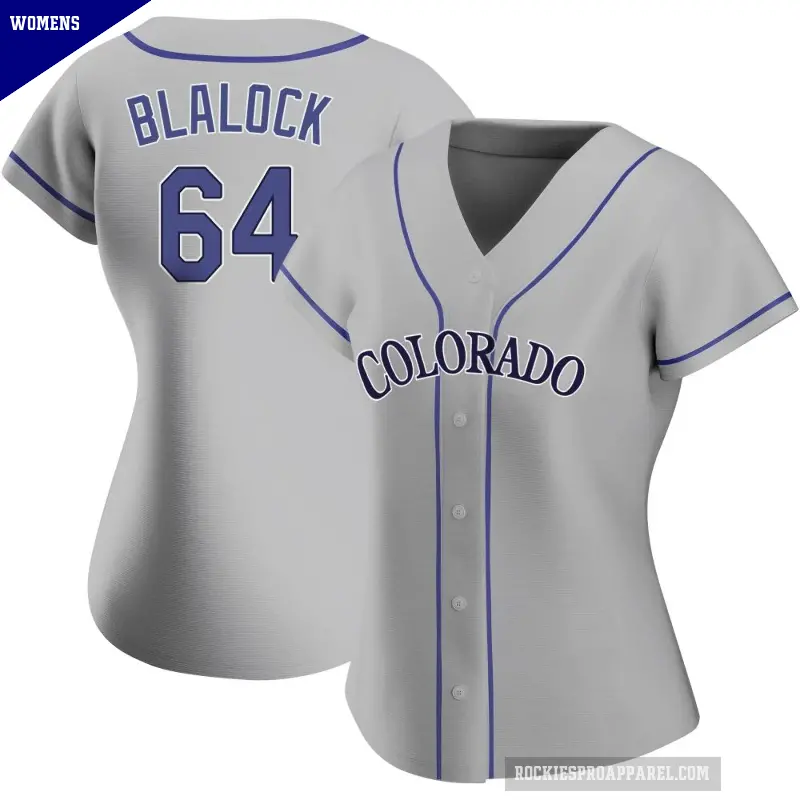 Women's No.64 Bradley Blalock Colorado Rockies Gray Authentic Road Jersey