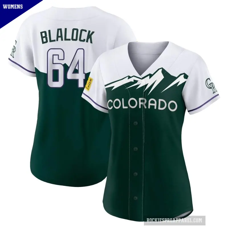 Women's No.64 Bradley Blalock Colorado Rockies Green Authentic 2022 City Connect Jersey