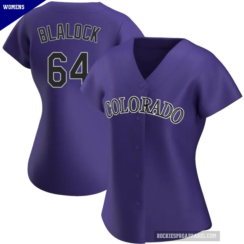 Women's No.64 Bradley Blalock Colorado Rockies Purple Authentic Alternate Jersey