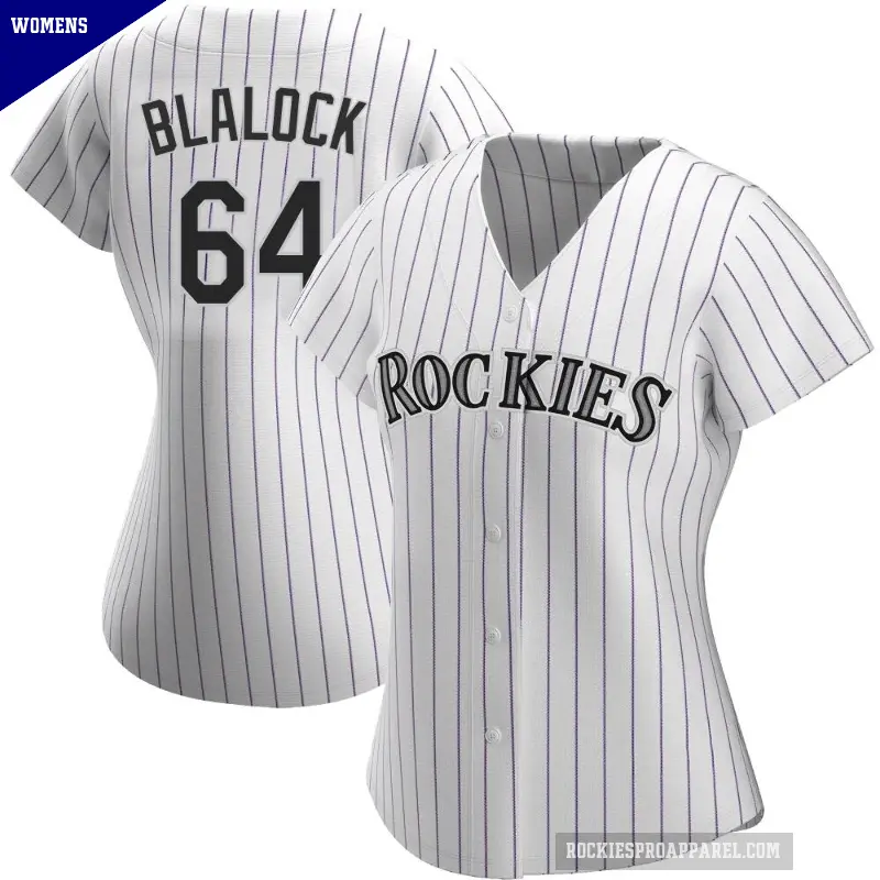Women's No.64 Bradley Blalock Colorado Rockies White Replica Home Jersey