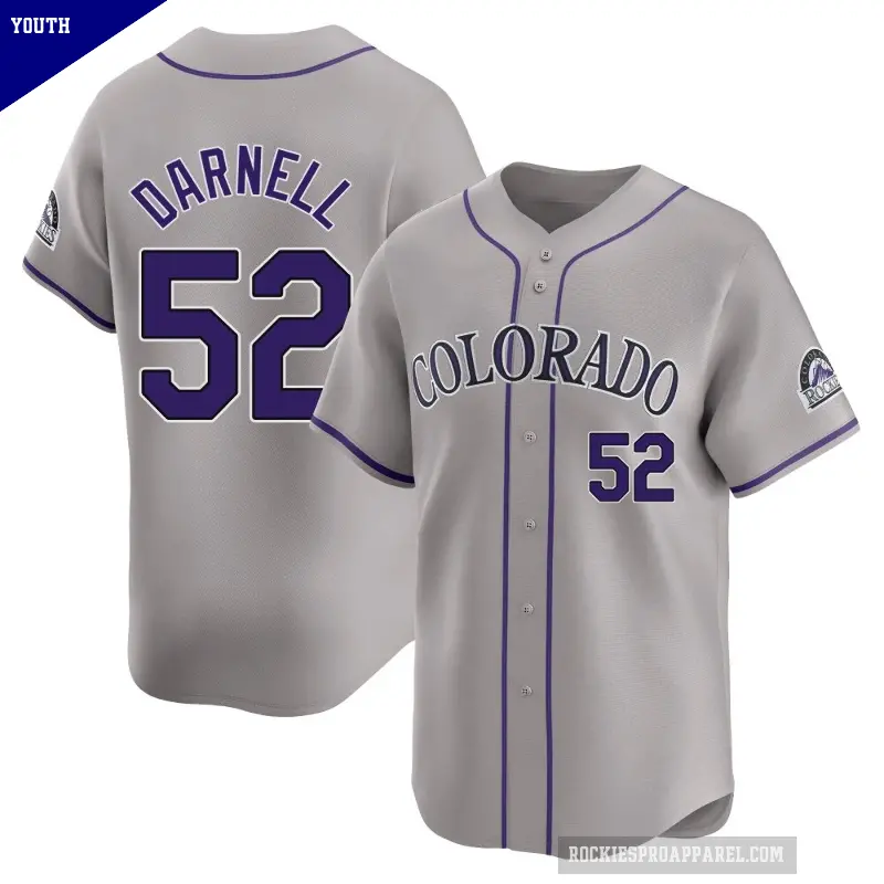 Youth No.52 Dugan Darnell Colorado Rockies Gray Limited Road Jersey