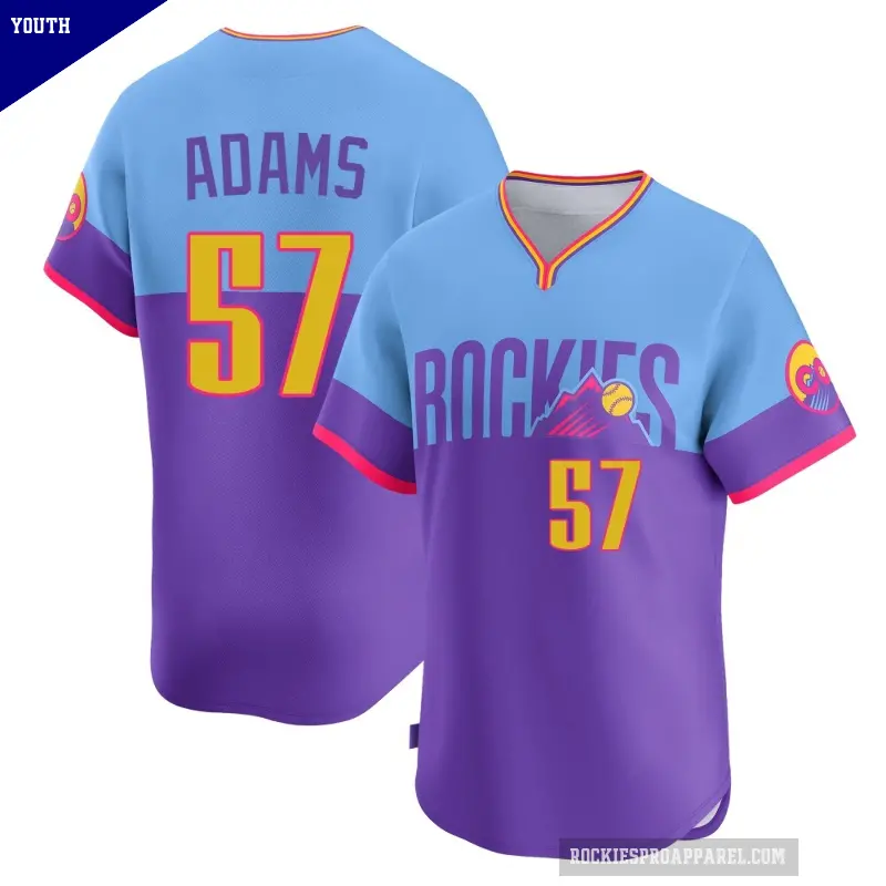 Youth No.57 Blake Adams Colorado Rockies Purple/Light Limited Blue 2025 City Connect Jersey