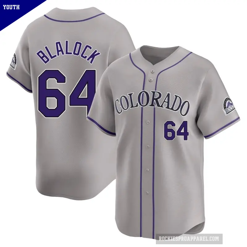 Youth No.64 Bradley Blalock Colorado Rockies Gray Limited Road Jersey