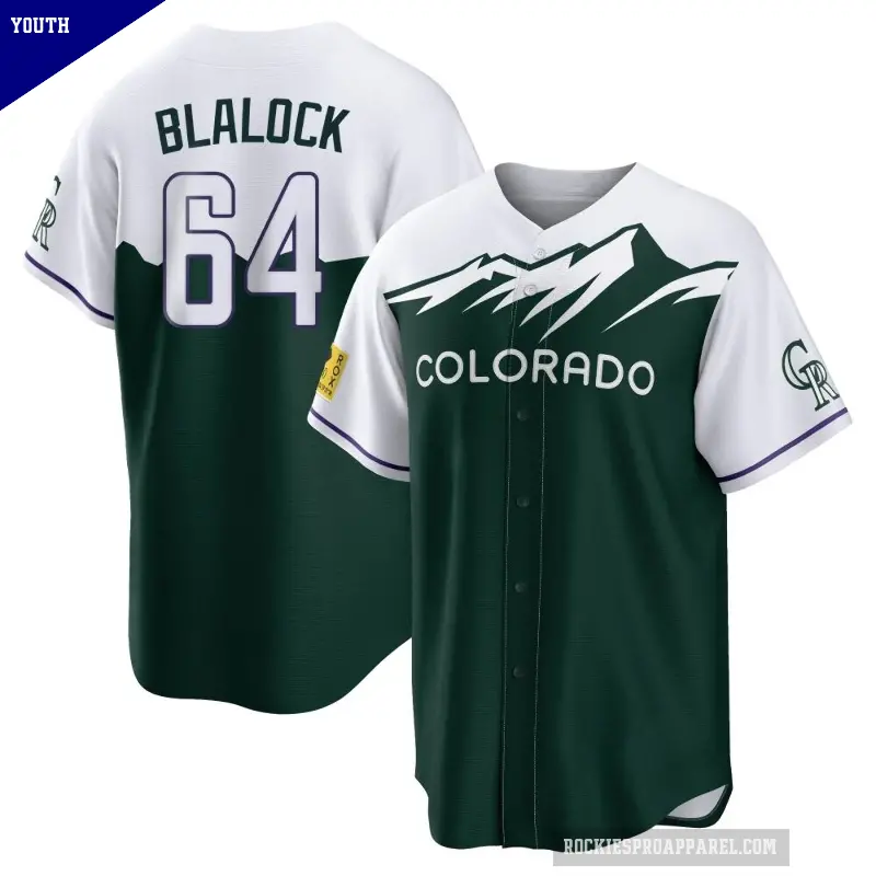Youth No.64 Bradley Blalock Colorado Rockies Green Replica 2022 City Connect Jersey