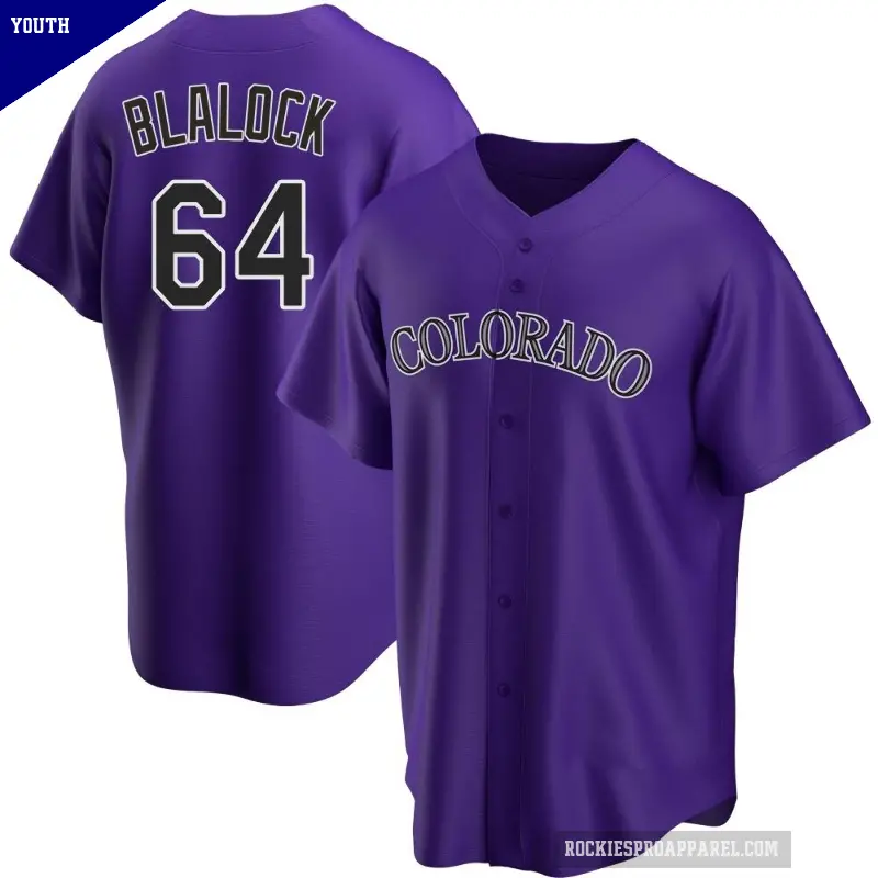 Youth No.64 Bradley Blalock Colorado Rockies Purple Replica Alternate Jersey
